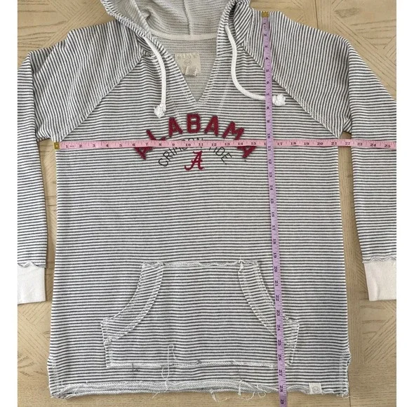 Blue 84 Alabama Crimson Tide Striped Hoodie Pullover V Neck Pocket Women's L - Picture 6 of 8